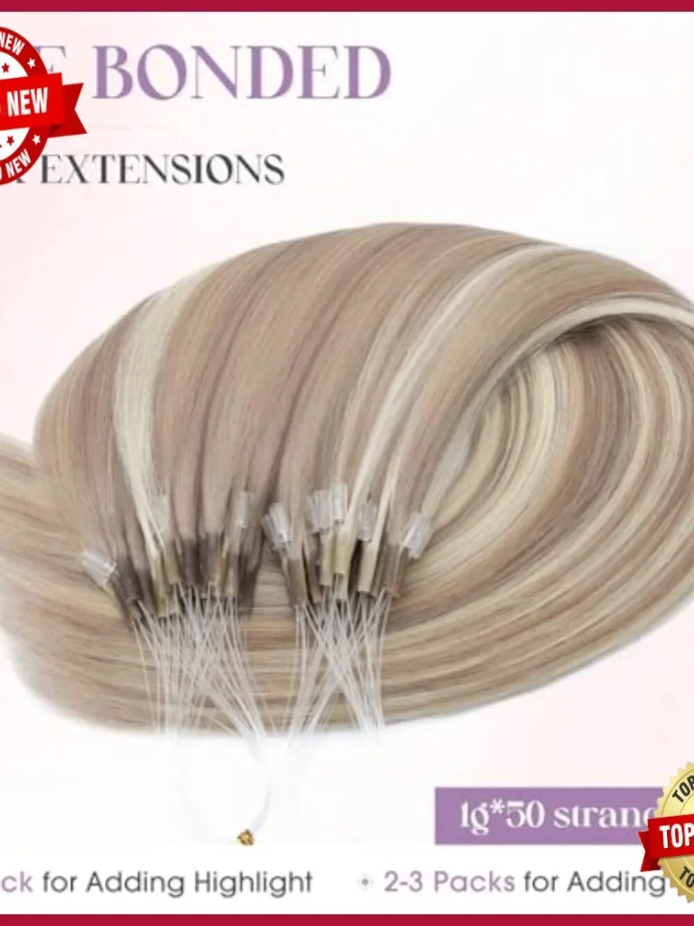 18 Inch Human Hair Extensions 50G K Tip Keratin Bond Pre Bonded